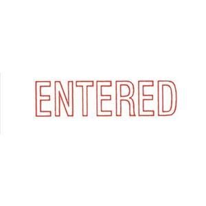 Dixon ENTERED Self Inking Rubber Stamp, Red