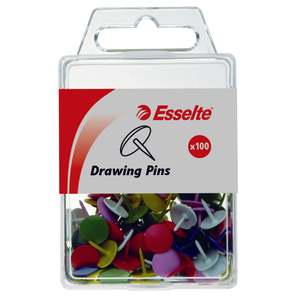 Esselte Metalware Assorted Drawing Pins, Pack of 100