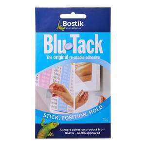 Bostik Blu Tack 75gm, Reusable Adhesive Strips, Blue