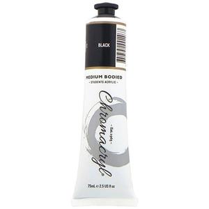Chromacryl Acrylic Paint 75ml Tube - Black
