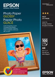 Epson A4 Glossy Photo Paper, 200gsm, Pack of 100 Sheets