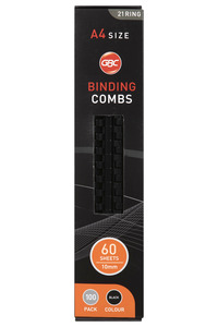 GBC Binding Comb 10mm, Black, 21 Loop, Pack of 100