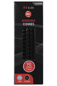 Gbc: GBC Binding Comb 12mm, Black, 21 Loop, Pack of 100