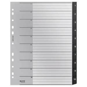 Leitz A4 Recycled Polyprop Indices/Divider, Numbered 1-10