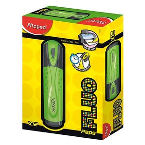 Maped FLUO'PEPS Highlighter Green, Box of 10
