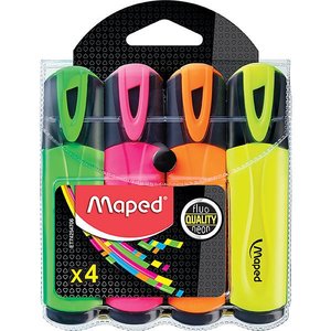 Maped FLUO'PEPS Highlighter 4's pack