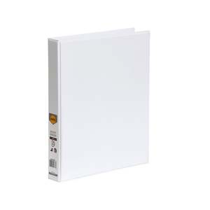 Marbig A4 Insert Cover Ring Binder, 25mm 2 D Rings, White