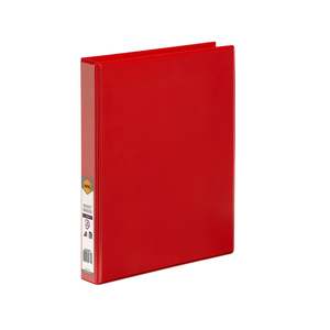 Marbig A4 Insert Cover Ring Binder, 25mm 2 D Rings, Red