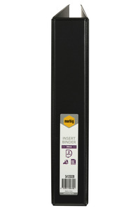 Marbig A4 Insert Cover Ring Binder, 38mm 2 D Rings, Black