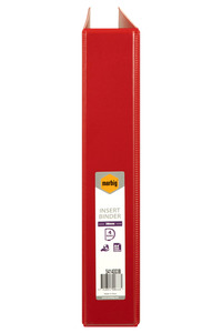 Marbig A4 Insert Cover Ring Binder, 38mm 4 D Rings, Red
