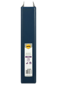Marbig A4 Insert Cover Ring Binder, 38mm 4 D Rings, Blue