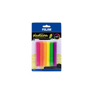 Milan Plastilina Modelling Clay, Neon 6 Colours