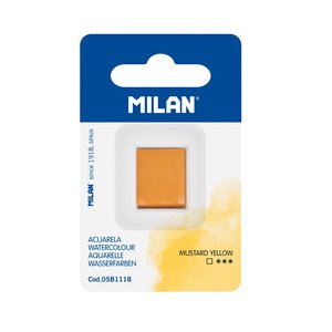 Milan Watercolour Paint Half Pan Refill, Mustard Yellow