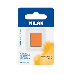 Milan Watercolour Paint Half Pan Refill, Sunset Orange