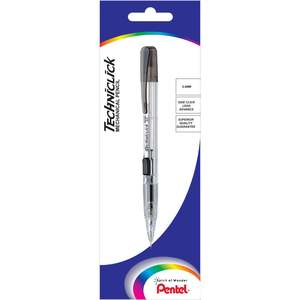 Pentel: Pentel Techniclick Mechanical Pencil PD105T Clear Barrel 0.5mm Black Clip