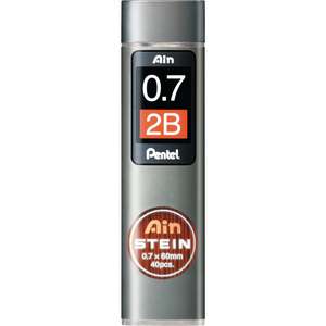 Pentel Ain Stein Refill Leads 2B 0.7mm 40's Tube x 12's pack