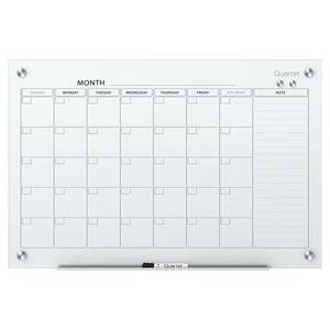 Quartet: Quartet Infinity Glass Calendar Board 900mm x 600mm - White