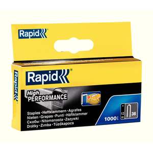 Rapid: Rapid 36/12 Staples, 12mm, 1000's pack