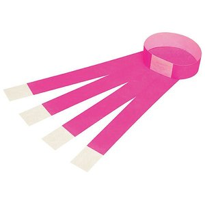 Rexel ID Wristbands, Fluoro Pink, 100's Pack