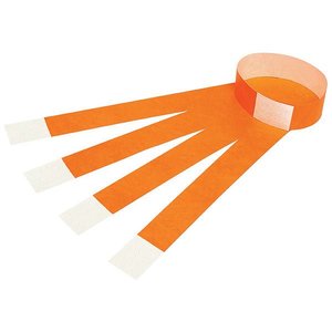 Rexel: Rexel ID Wristbands, Fluoro Orange, 100's Pack