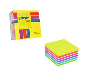 Hopax Sticky Notes Neon & Pastel Colours 76 x 76mm Cube (21539)