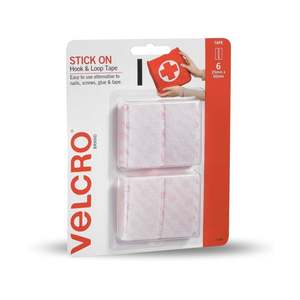 Velcro: Velcro 25mm x 50mm White Hook & Loop Strips Pack of 6