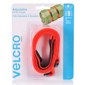 Velcro: Velcro 25mm x 644mm 2 Pack Adjustable & Reusable Hi-Vis Straps, Bundle & Secure Bulky Items, Orange