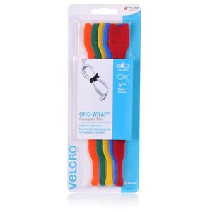 Velcro: VELCRO Brand 25mm x 200mm ONE-WRAP Reusable Hook & Loop 5 Pack Cable Ties. Self Gripping Super-strong Strap Wraps Around Items of Almost any Shape. Ideal for Wire Control. MID-YEAR CLEARANCE - Up to 30% OFF