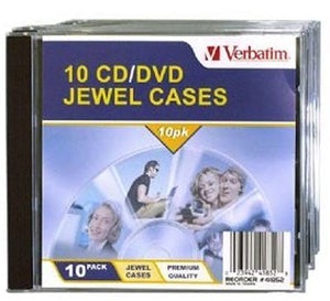 Verbatim CD/DVD Clear Jewel Cases - 10's Pack