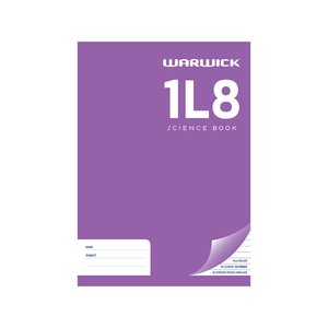 Warwick 1L8 Exercise Book, 36 Leaf Ruled 7mm Alternating Pages, A4