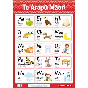 Warwick Te Reo Alphabet Wall Poster Chart, 594mm x 841mm