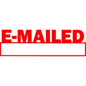 Xstamper: Xstamper CX-BN 1650 EMAILED, Space For Date Self Inking Rubber Stamp, Red