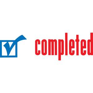 XStamper CX-BN 2026 COMPLETED With Icon Self Inking Rubber Stamp, Red/Blue