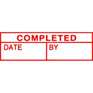 Xstamper: XStamper CX-BN 1542 COMPLETED, DATE, BY Self Inking Rubber Stamp, Red