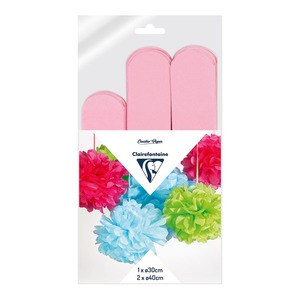Clairefontaine Crepe Pompoms Pink, Pack of 3