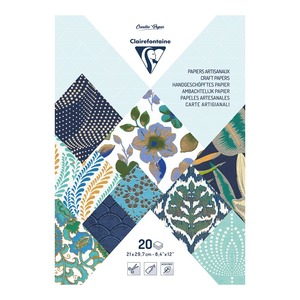 Clairefontaine Artisan Paper Pad, Blues, A4, 20 Sheets