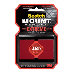 Scotch: Scotch Extreme Double Sided Mounting Strips, 2.5cm x 7.6cm, Pack of 8 (414H-ST)