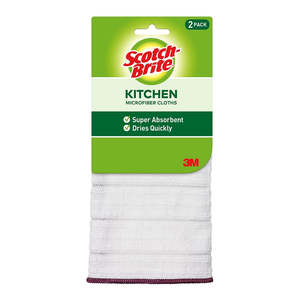 Scotch Brite: Scotch-Brite Kitchen Microfibre Cloths, Pack of 2