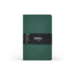 Castelli Harris Ruled Notebook, Forest Green, 130mm x 210mm