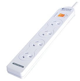 Sansai: Sansai 4 Way Power Board with Master Switch, Space Saving Plug