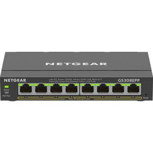 NETGEAR 8 PORT POE GIGABIT ETHERNET PLUS SWITCH (GS308EPP) - WITH 8 X POE+ 123W &hellip;