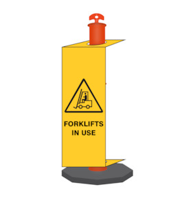 Forklifts in Use - Bollard Sign - Discount Safety Signs New Zealand