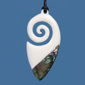 Bone Carvings: Bone Cornucopia Koru Pendant