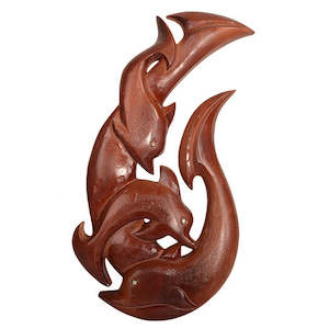 Wood: Wooden Dolphin Wall Hook