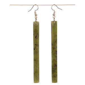 Greenstone Earrings: Long Greenstone Adze Earrings
