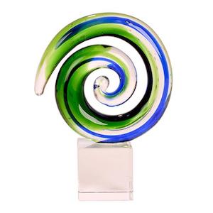 Glass Round Koru Ornament