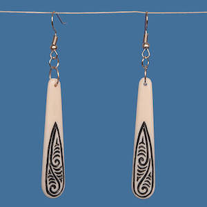Bone Drop earrings with Black Stain