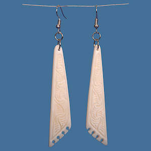 Bone Earrings: Bone Drop Earring with Detail