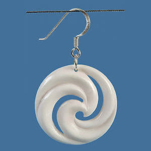 Bone Closed Koru Earrings