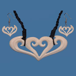 Bone Earrings: Bone Koru Necklace and Earring Set